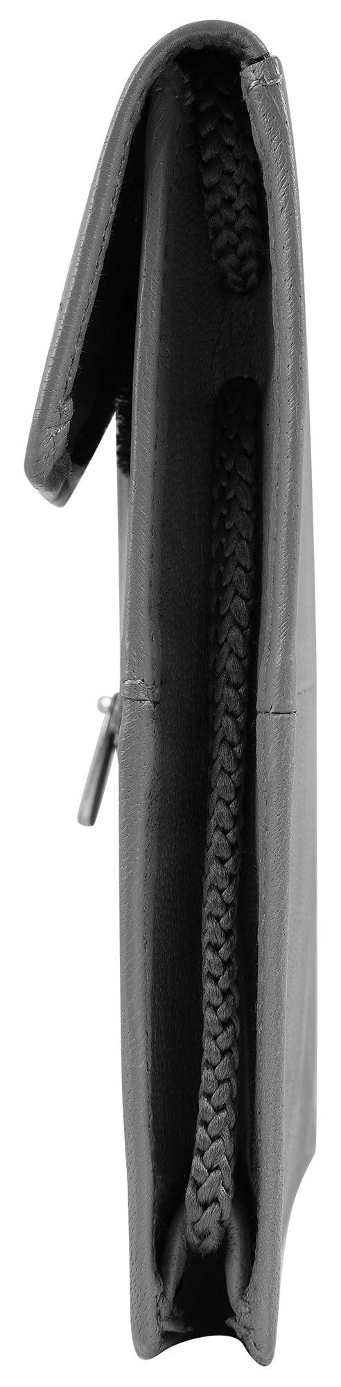 Steinmeister Echtleder Brustbeutel & Umhänge-Geldbörse, Schwarz