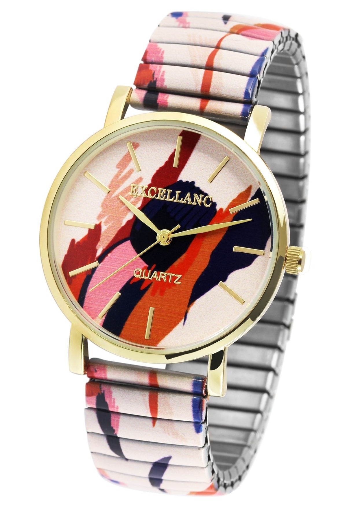 Excellanc Damen Armbanduhr – Bicolor Quarzuhr mit Zugarmband