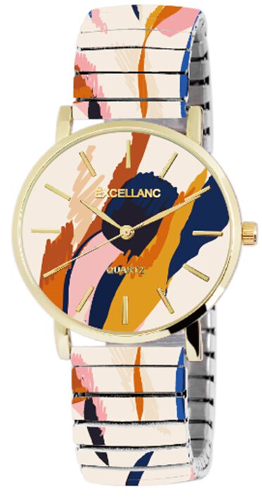 Excellanc Damen Armbanduhr – Bicolor Quarzuhr mit Zugarmband