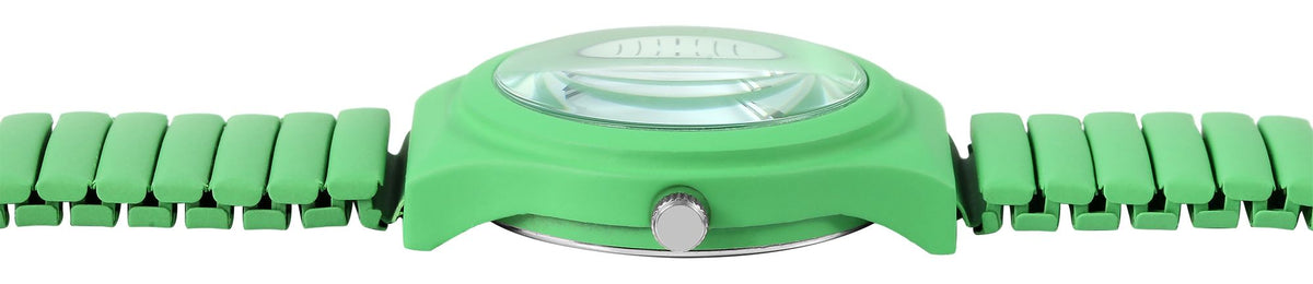 Excellanc Damen Armbanduhr – Neongrüne Quarzuhr mit Edelstahl-Zugarmband