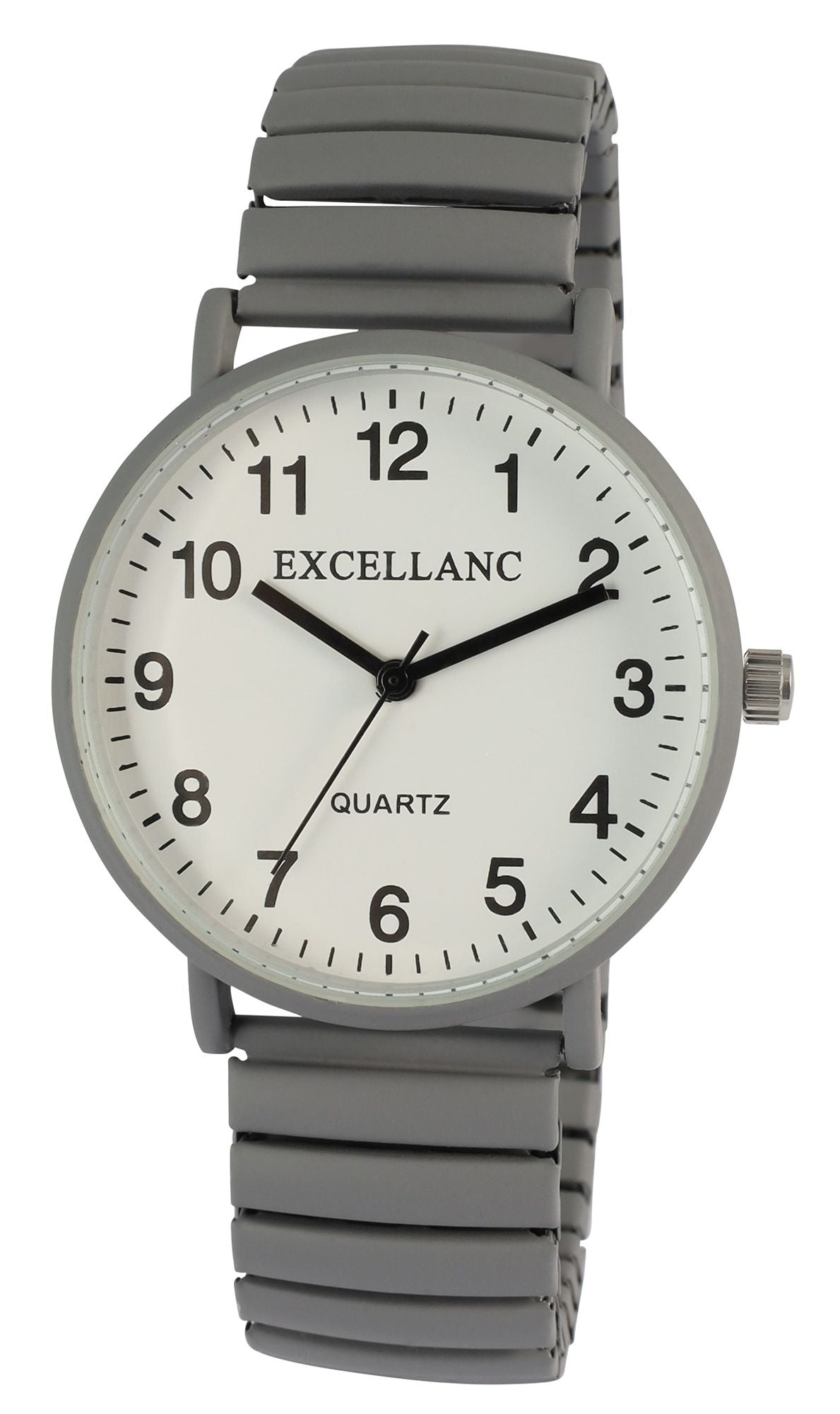 Excellanc Damenuhr Grau Mattiert – Elastisches Zugarmband