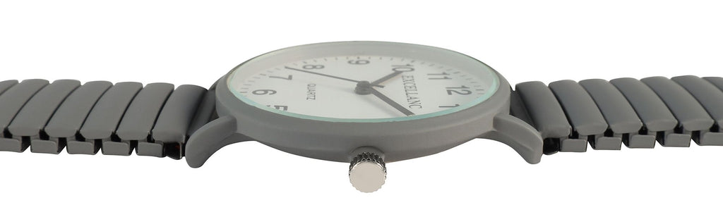 Excellanc Damenuhr Grau Mattiert – Elastisches Zugarmband