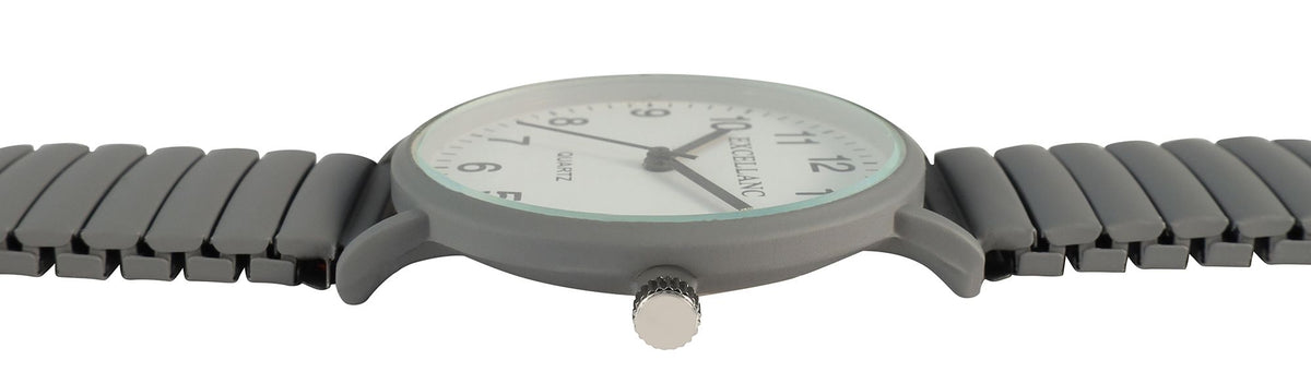 Excellanc Damenuhr Grau Mattiert – Elastisches Zugarmband
