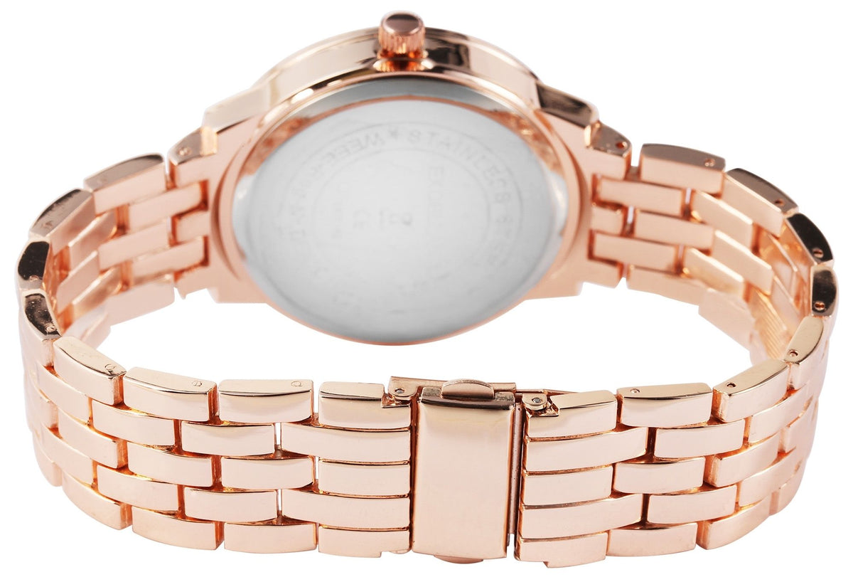 Excellanc Damenuhr | Gliederarmband | Roségold | Gelbes Zifferblatt | Ø 41 mm