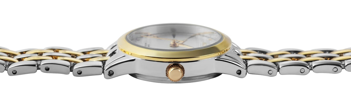 Akzent Exclusive Damenuhr Nohad | Bicolor Gliederarmband | Silber/Gold | Ø 26 mm