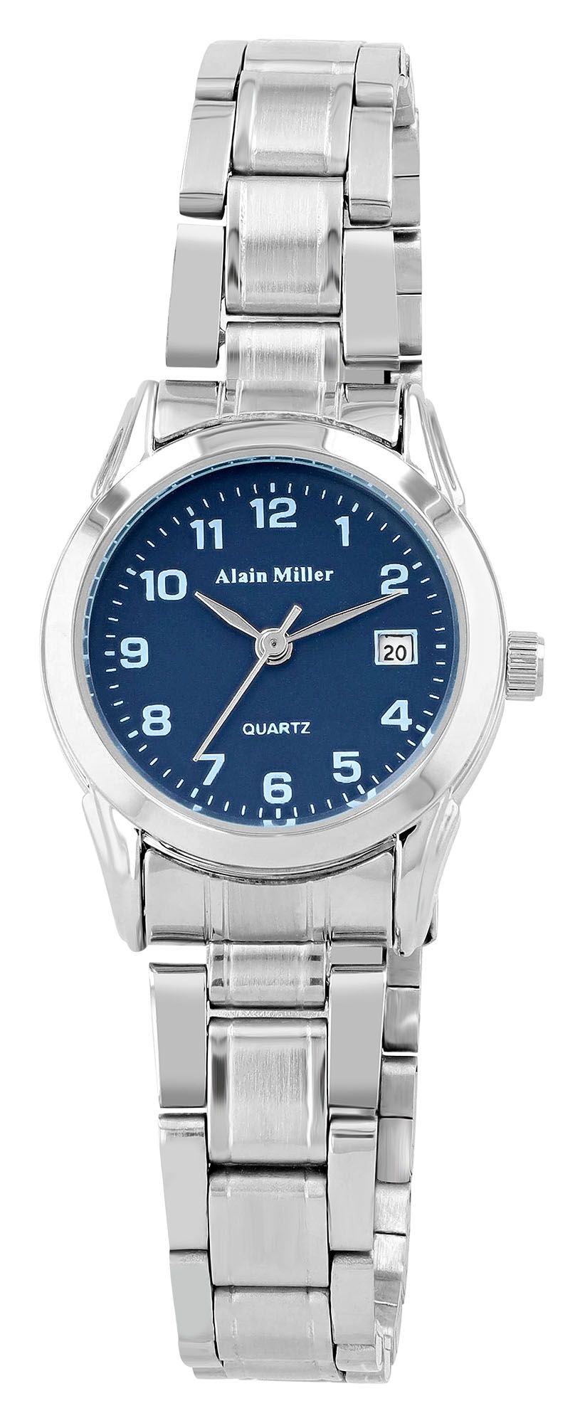 Damenuhr | Alain Miller | Edelstahl-Gliederarmband | Datumsanzeige | 4 Farben