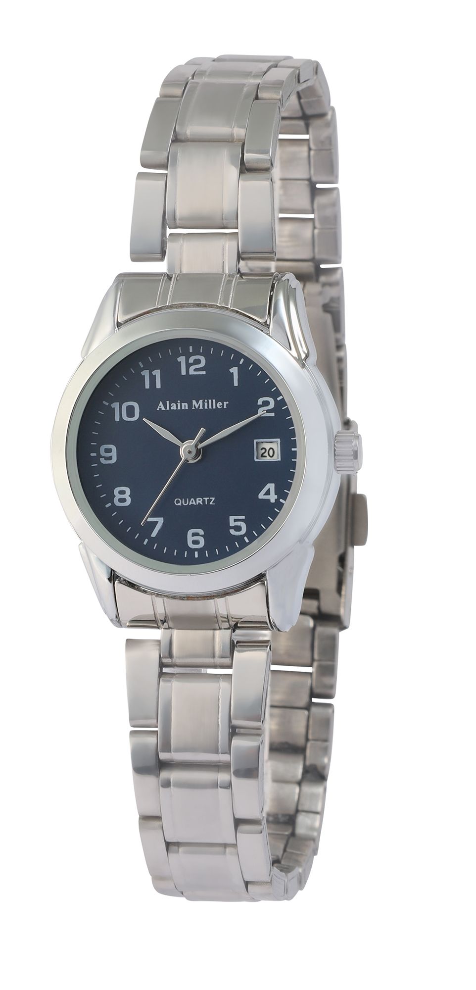Damenuhr | Alain Miller | Edelstahl-Gliederarmband | Datumsanzeige | 4 Farben