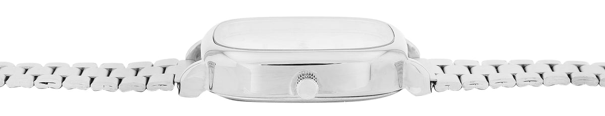 Excellanc Damen-/Herren-Uhr – Eckig, Silber, Silbernes Ziffernblatt