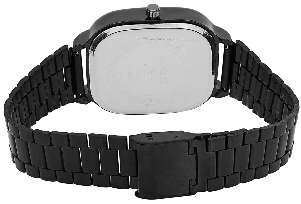 Excellanc Damen-/Herren-Uhr – Eckig, Schwarz, Blaues Ziffernblatt