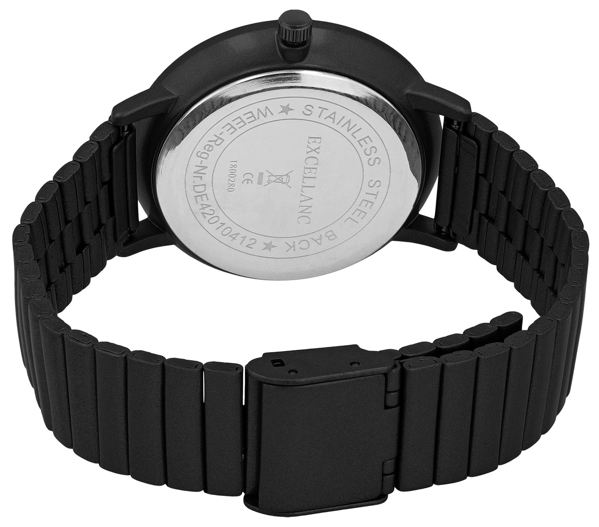 Damenuhr | Excellanc | Edelstahl-Gliederarmband | Arabische Ziffern | Ø 38 mm