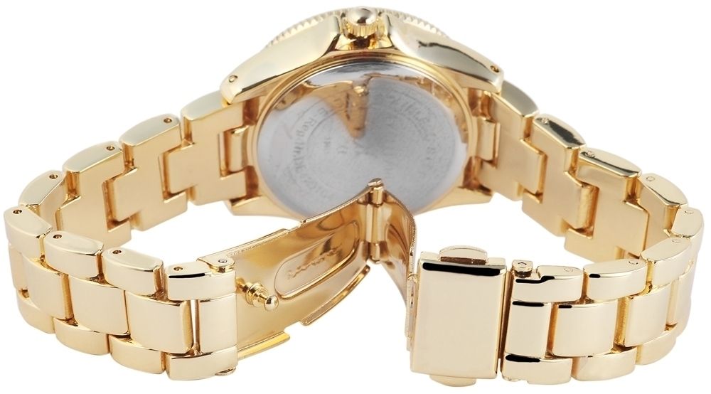 Excellanc Damenuhr mit Metallarmband – Goldfarbig mit blauem Zifferblatt