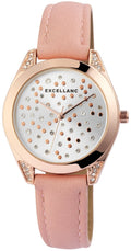 Excellanc Damenuhr – Rosa, Strass, Roségold, Ø 36 mm