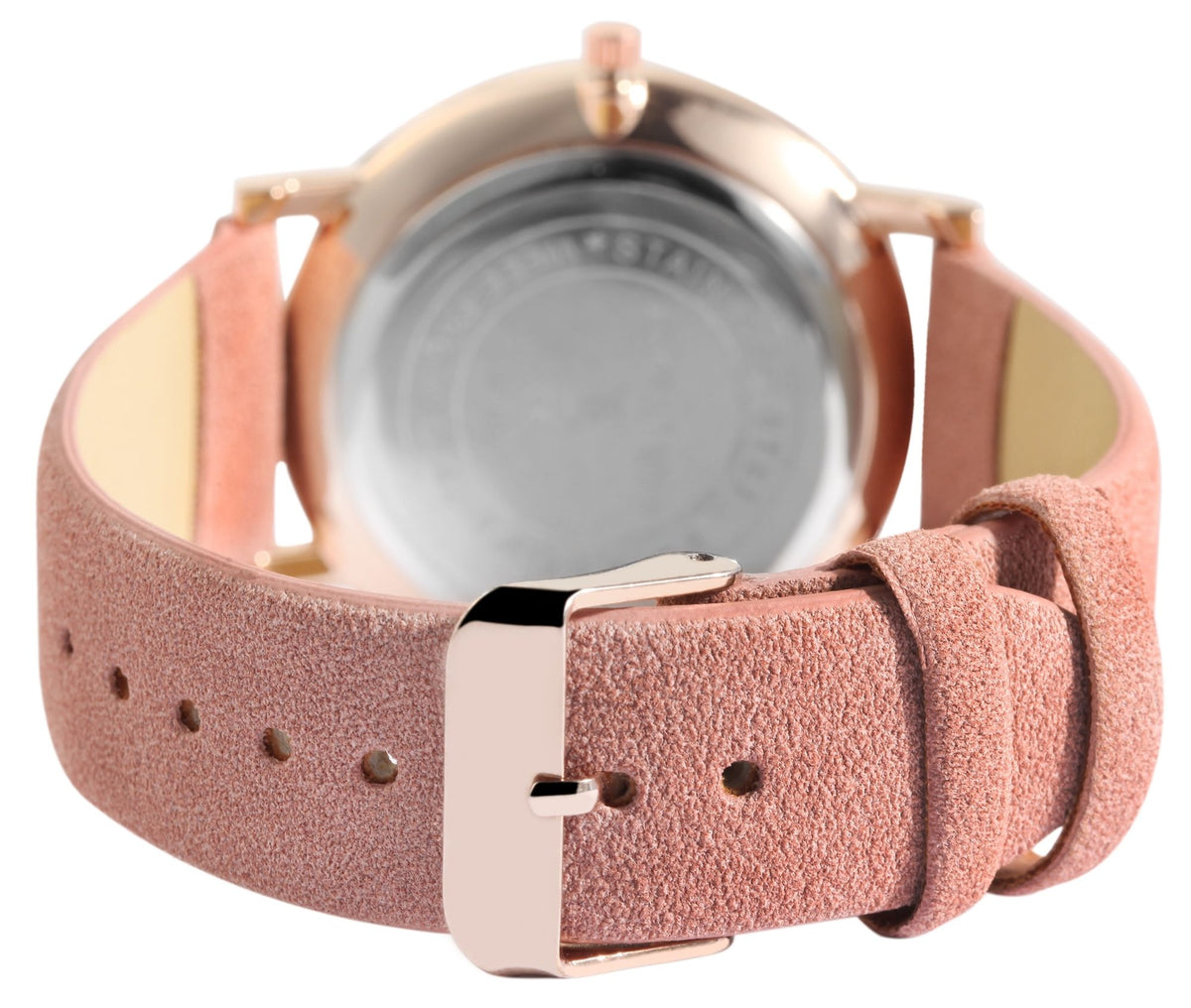 Excellanc Damenuhr Rosa | Lederimitatarmband | Roségold | Quarzwerk