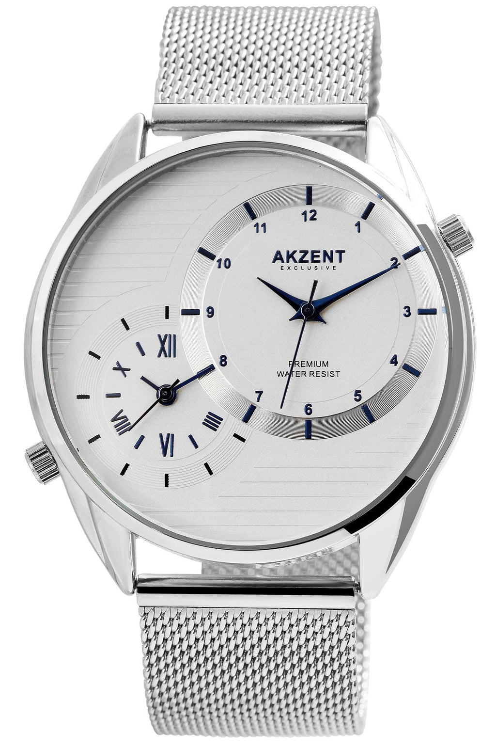 AKZENT EXCLUSIVE Herrenuhr mit Edelstahl Meshband