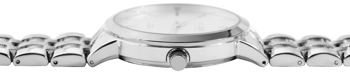 Akzent Exclusive Herrenarmbanduhr Metallband – Schwarzes Zifferblatt
