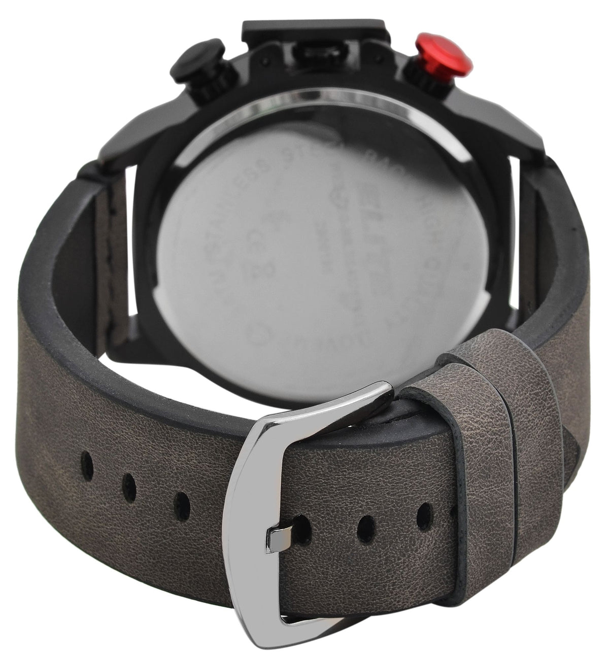 Elite Herren-Chronograph – Schwarz, Lederimitationsband, 3ATM