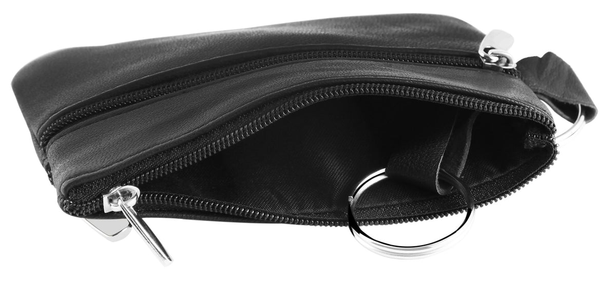 Excellanc Echtleder Schlüsselbeutel – Schwarz, Hellbraun/Beige, Türkis, Cognac