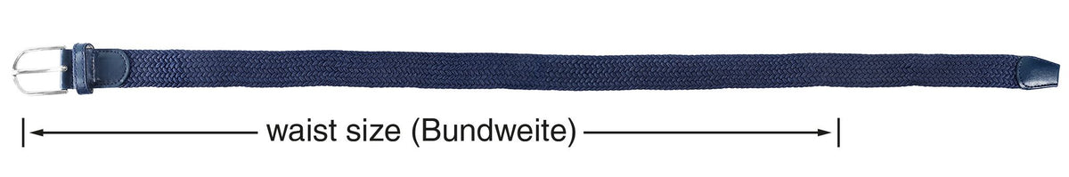Textil-Flechtgürtel Unisex Blau – 12 Stück (95/105/115 cm)