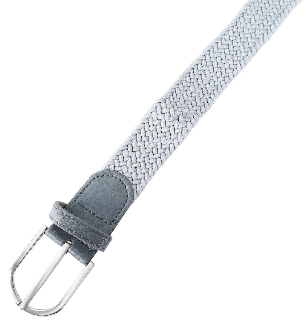 Modischer Textil-Flechtgürtel Grau – VE 12, Größen 95–115 cm