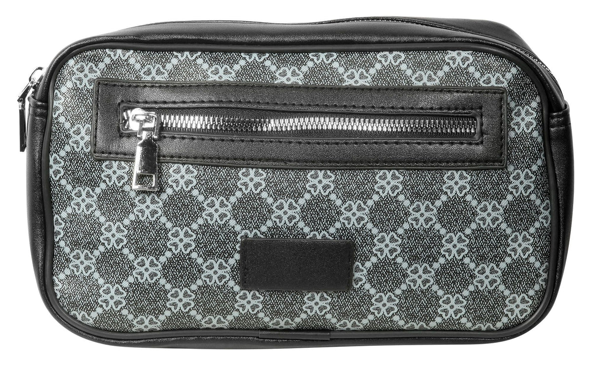 Hüfttasche Lederimitat schwarz mit Muster