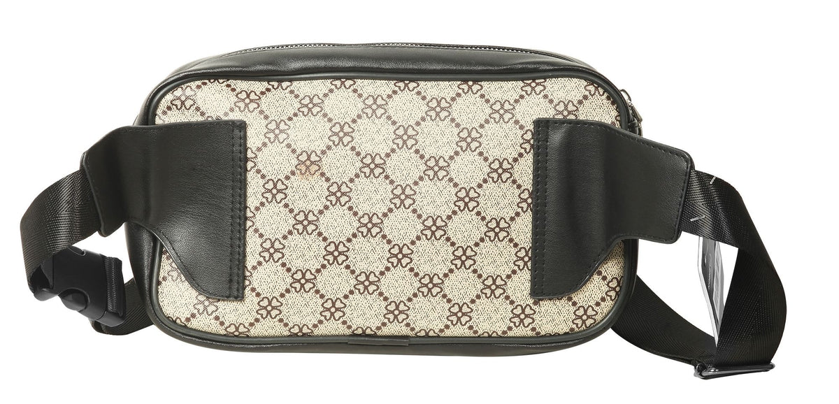 Hüfttasche Lederimitat beige mit Muster