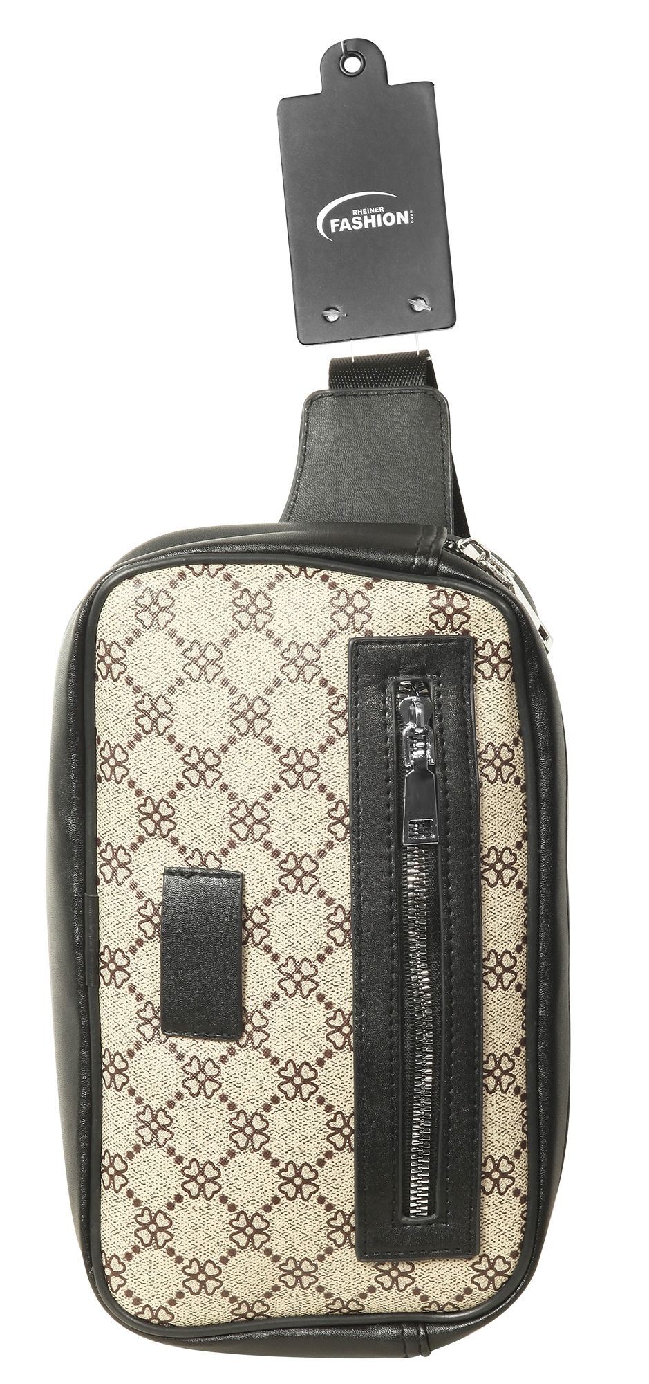Hüfttasche Lederimitat beige mit Muster