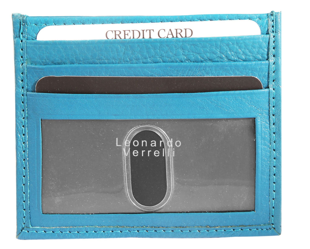 Leonardo Verrelli Damen-Geschenkset Echtleder Blau/Mint – Tasche & Kartenmäppchen