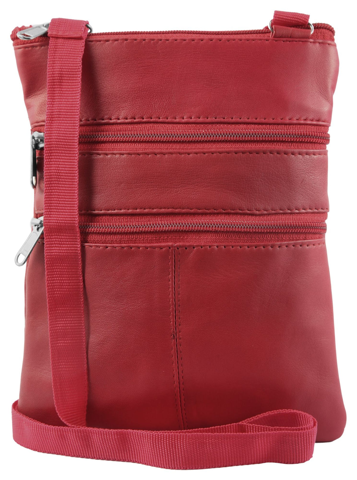 Steinmeister Echtledertasche, rot, blau