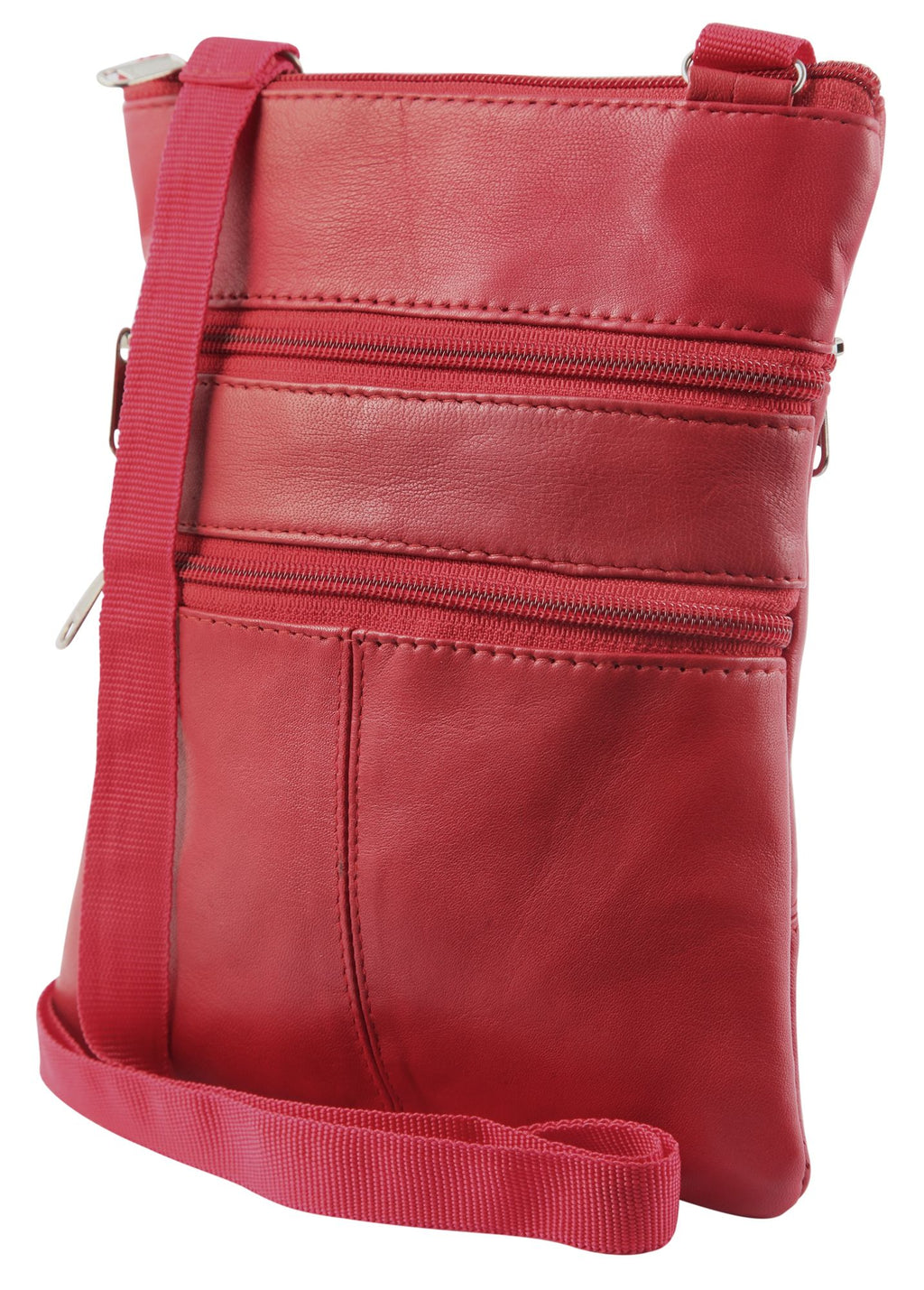 Steinmeister Echtledertasche, rot, blau