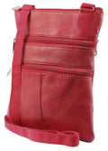 Steinmeister Echtledertasche, rot, blau