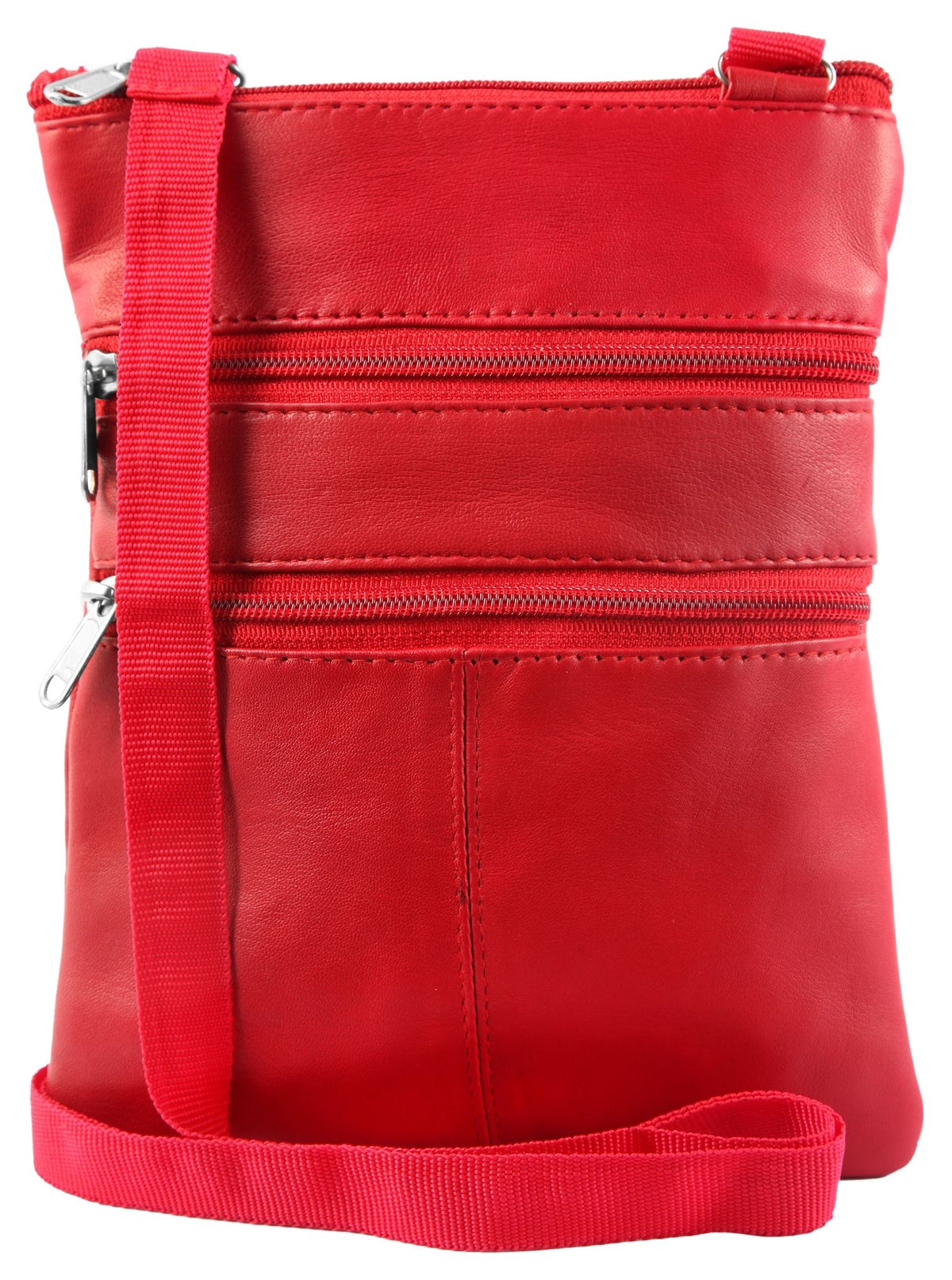 Steinmeister Echtledertasche, rot, blau