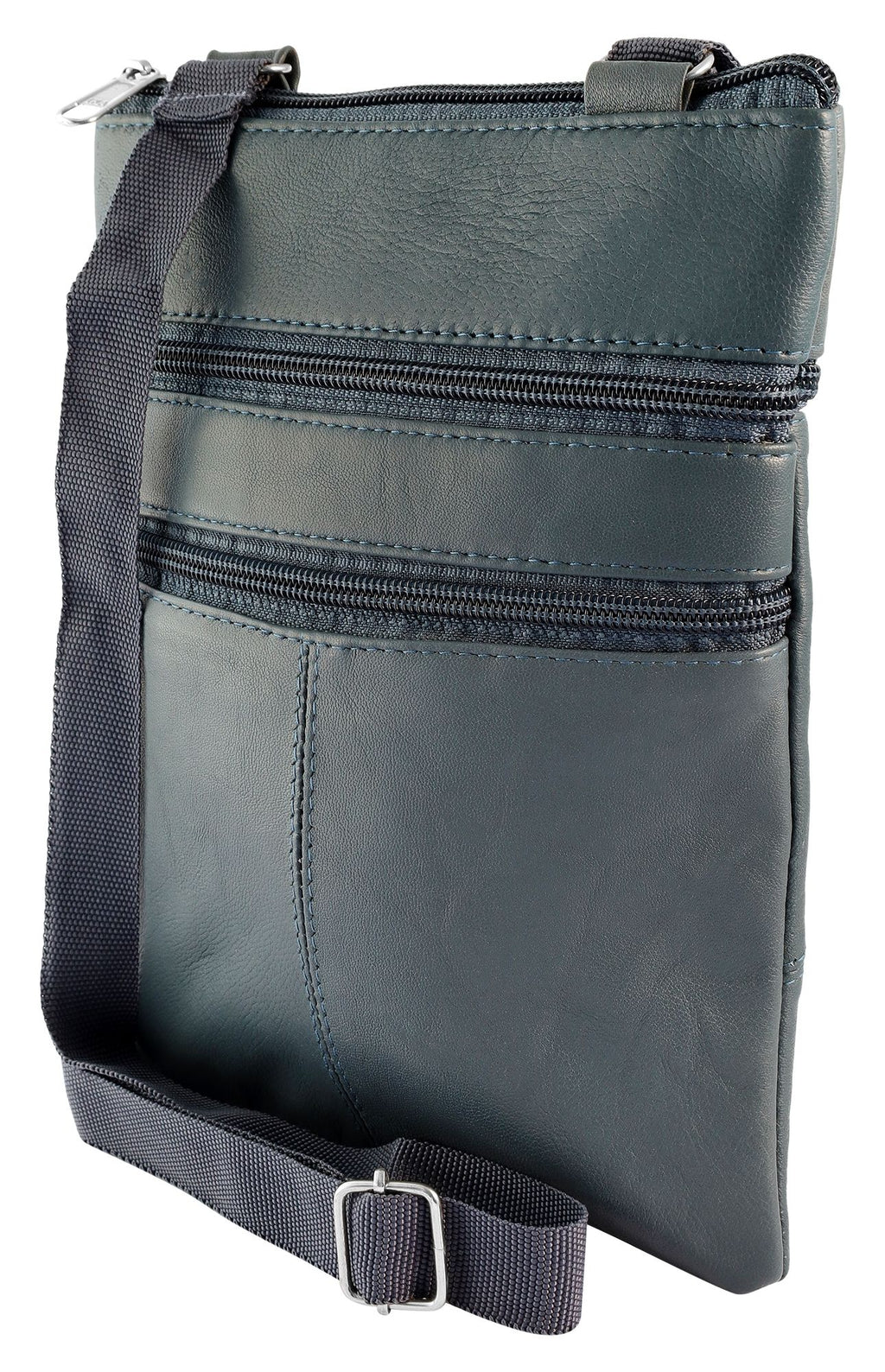 Steinmeister Echtledertasche, rot, blau