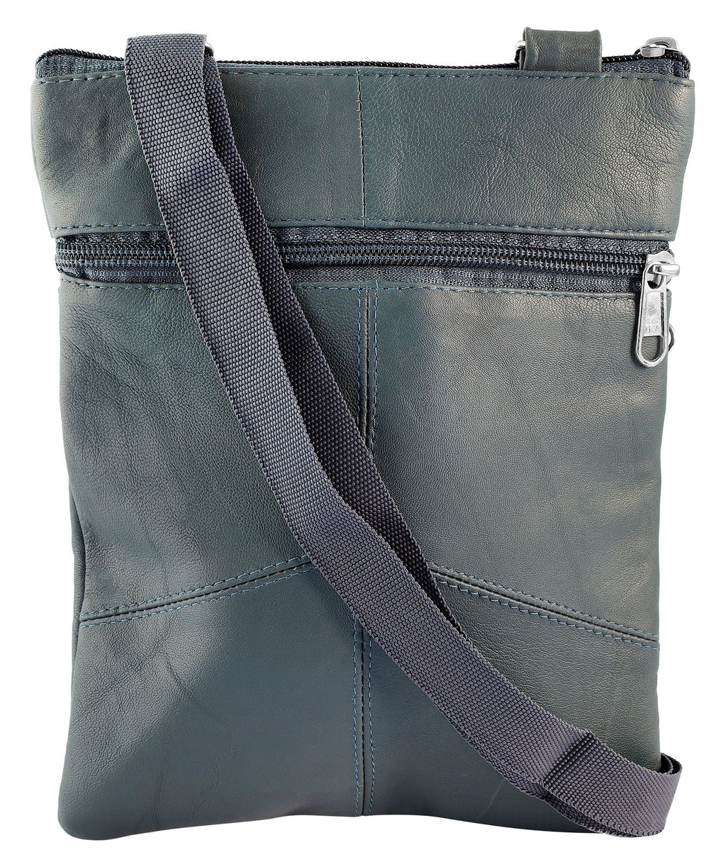 Steinmeister Echtledertasche, rot, blau