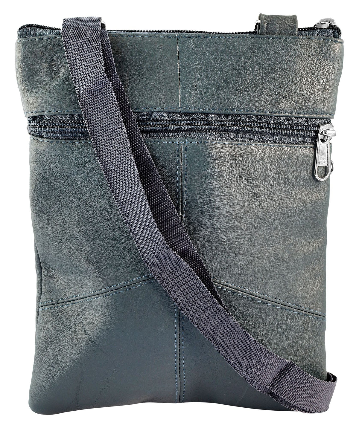 Steinmeister Echtledertasche, rot, blau