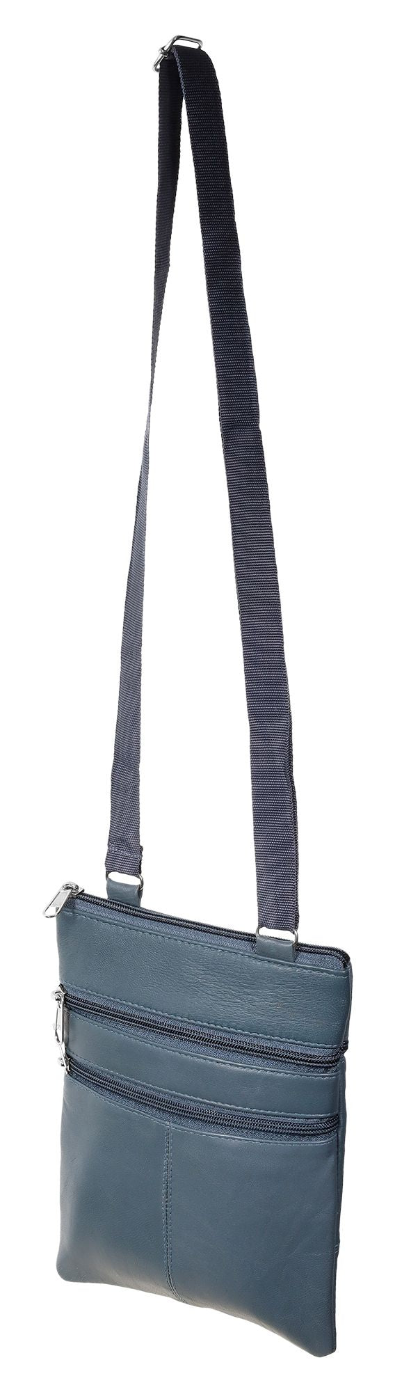 Steinmeister Echtledertasche, rot, blau