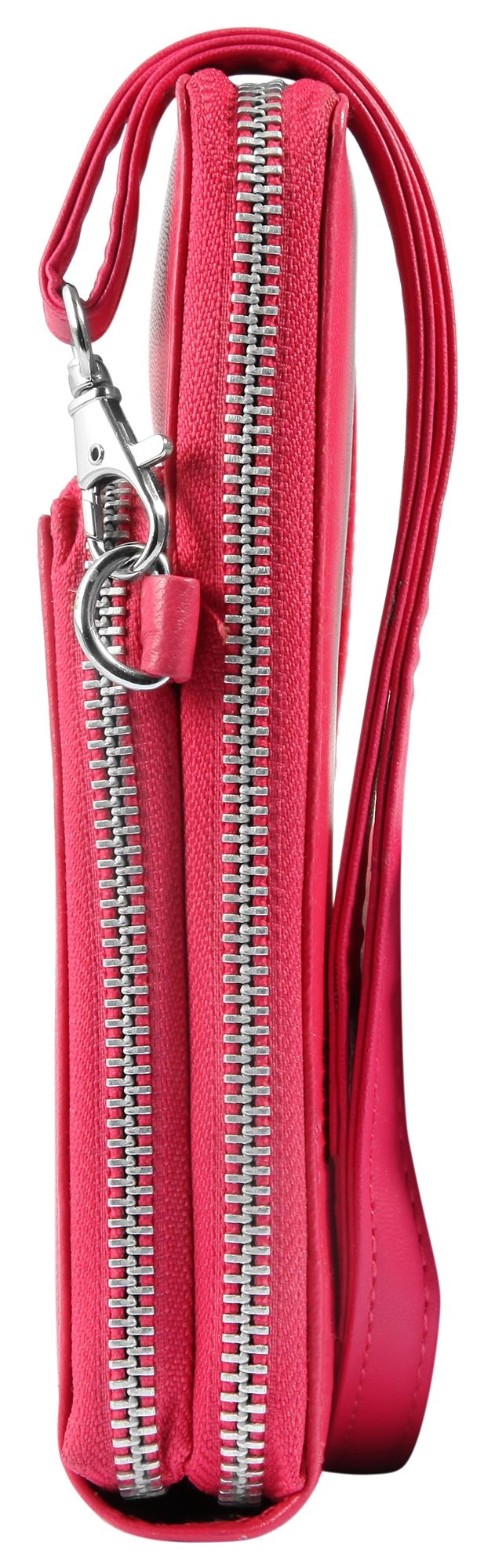 Akzent Handytasche Echtleder, Crossbody mit Minigeldbörse, rosa, schwarz