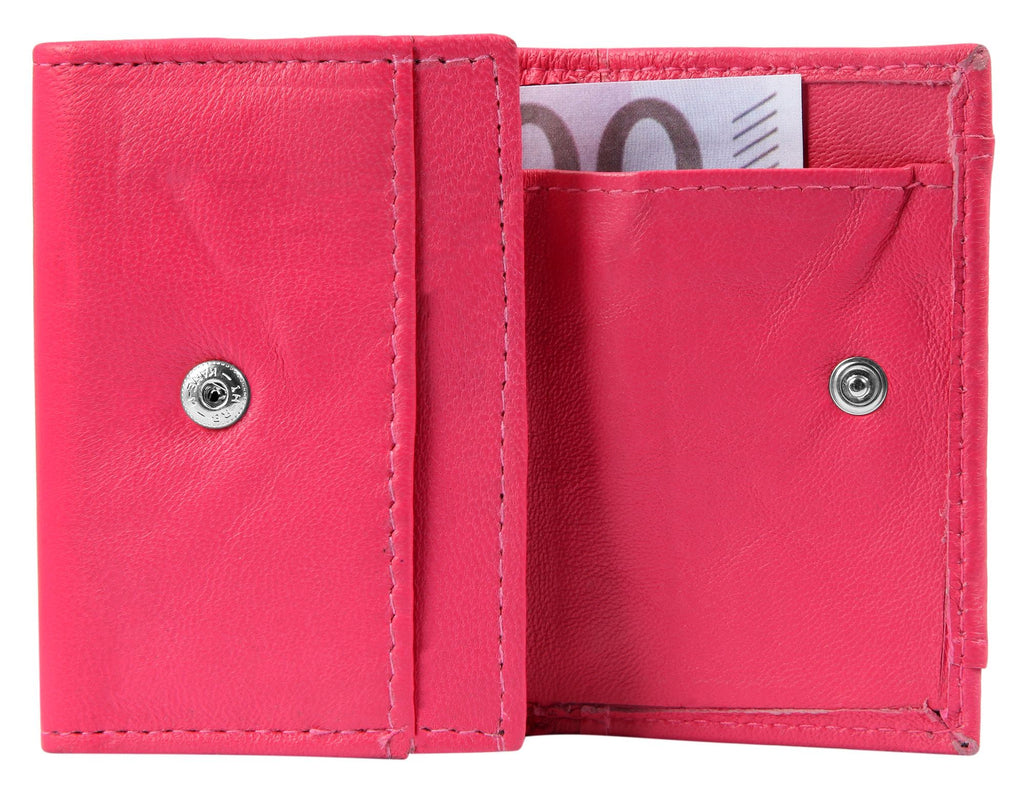Akzent Handytasche Echtleder, Crossbody mit Minigeldbörse, rosa, schwarz
