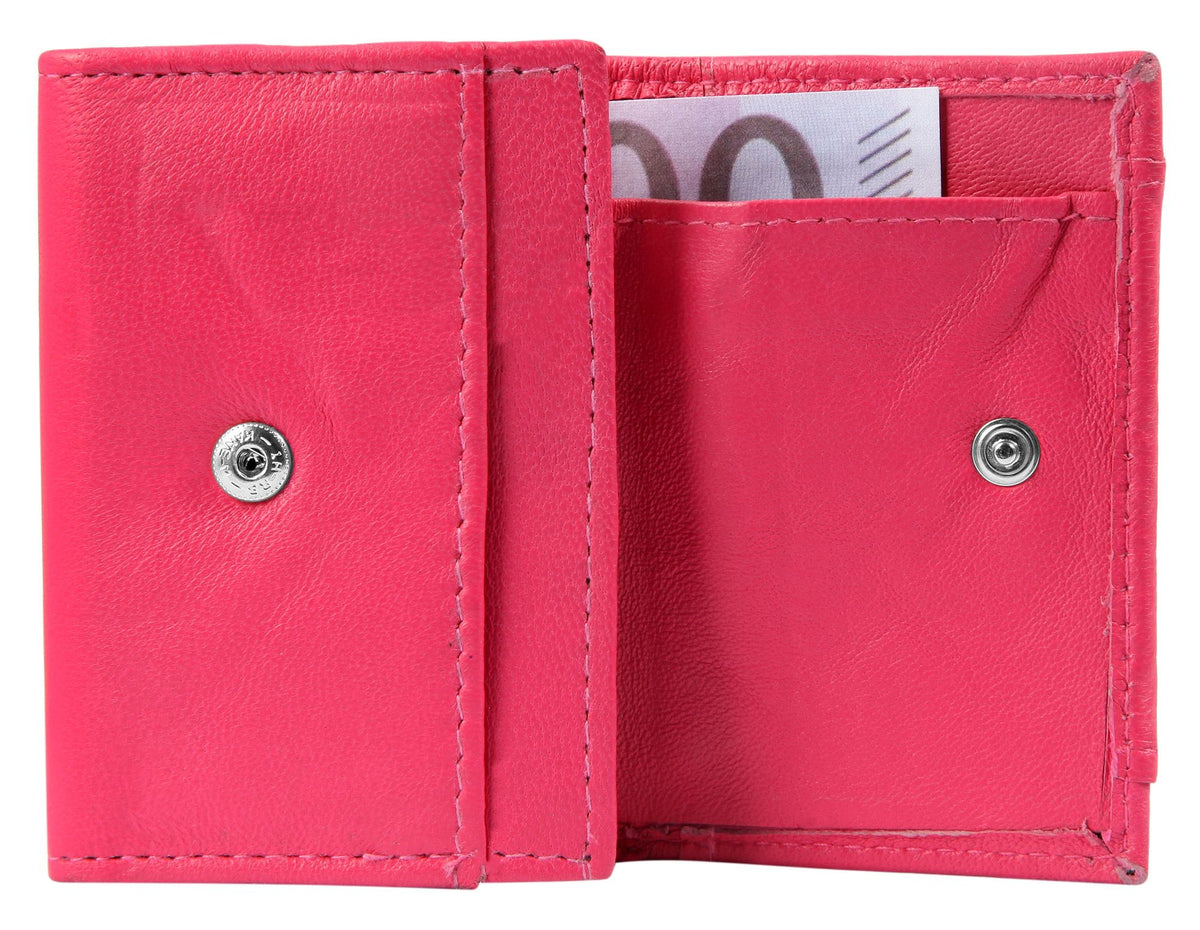 Akzent Handytasche Echtleder, Crossbody mit Minigeldbörse, rosa, schwarz