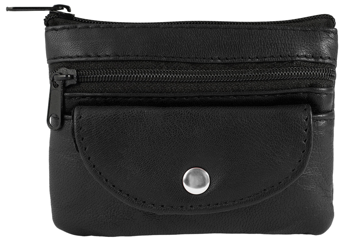 Excellanc Schlüsseletui Echtleder Schwarz – Lammleder Unisex