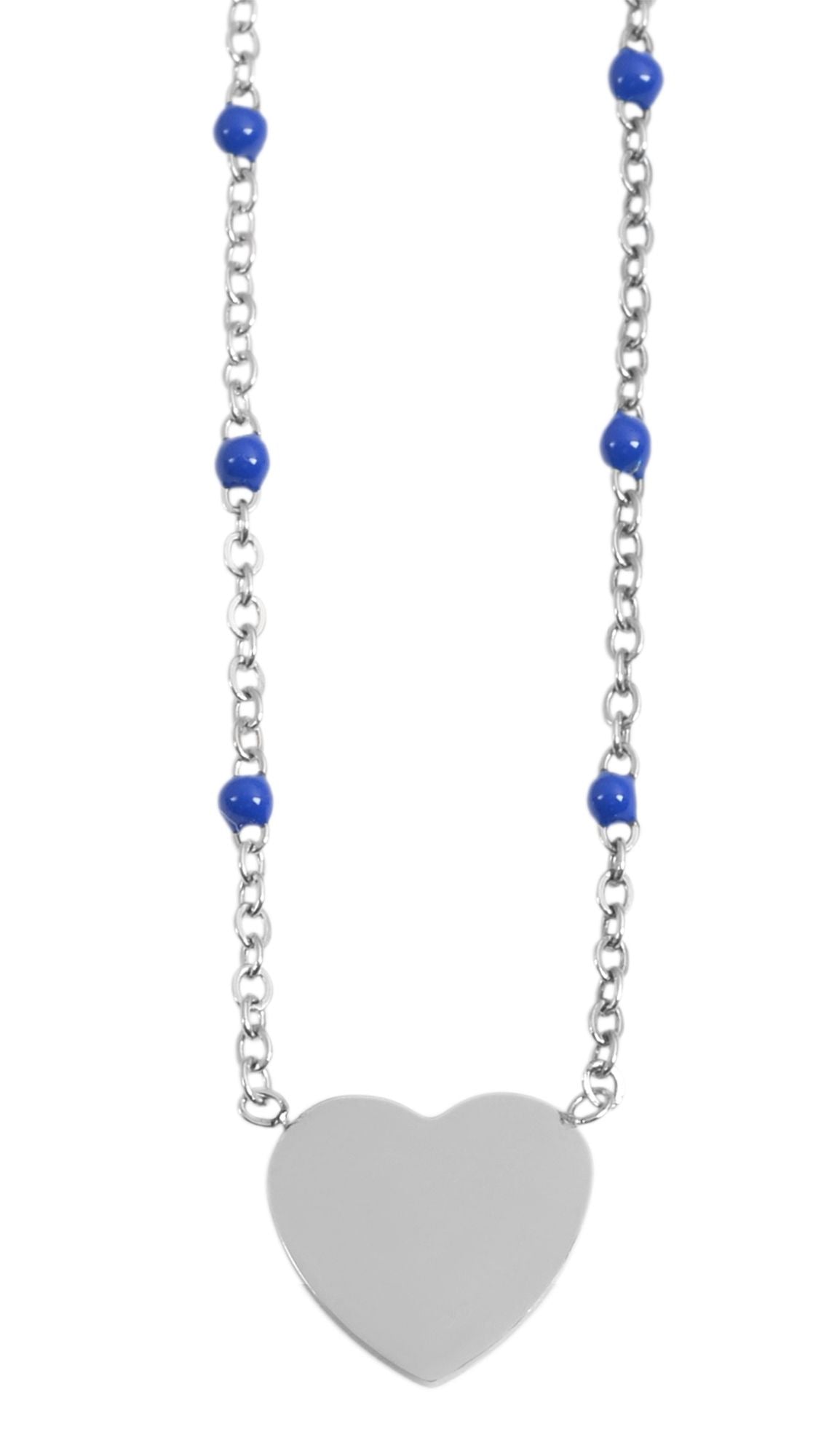 Ellwood Edelstahl-Halskette mit Herzanhänger | Silber-Blau | Akzent