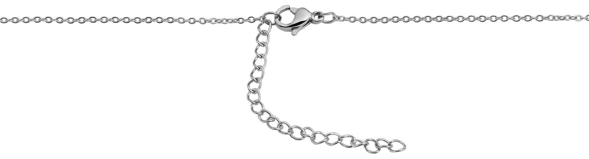 Ellwood Edelstahl-Halskette mit Herzanhänger | Silber-Rosa | Akzent