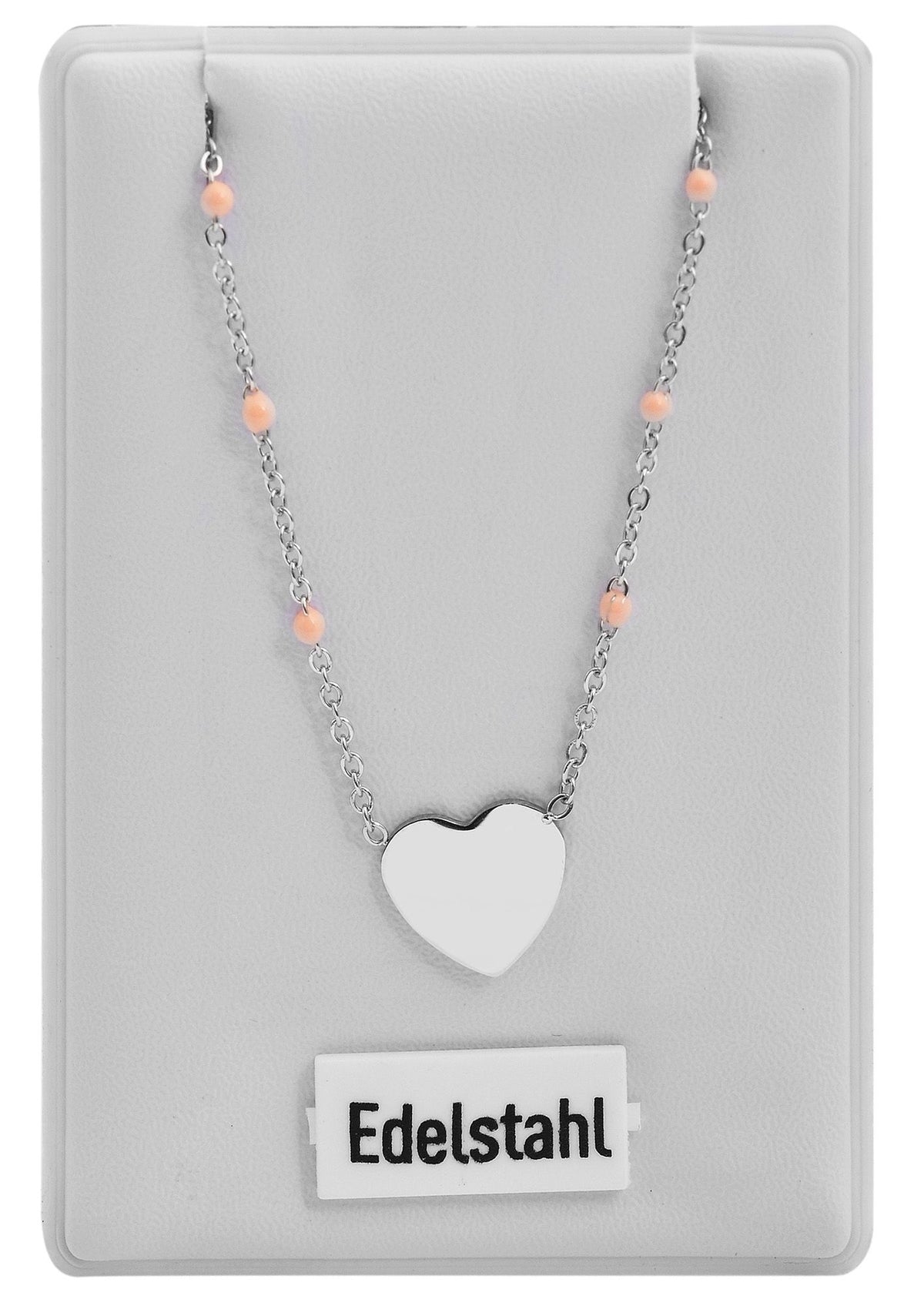 Ellwood Edelstahl-Halskette mit Herzanhänger | Silber-Rosa | Akzent