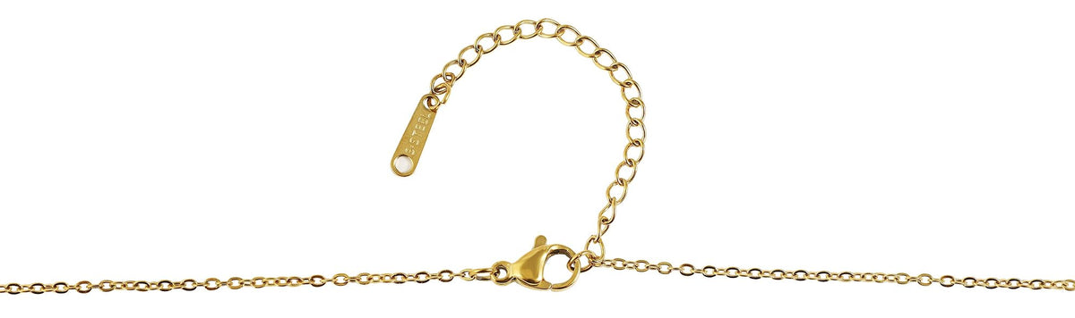 Akzent "Lavina" Damen Edelstahlkette Herz-Anhänger 42+5 cm – Gold