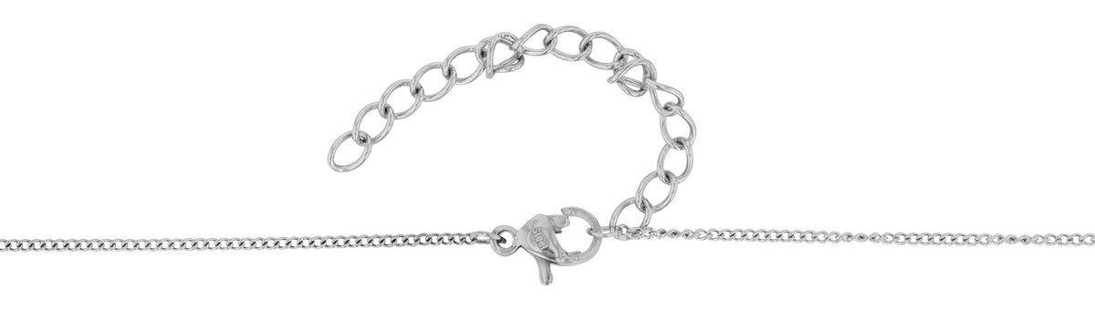 Amar Plättchen-Edelstahlkette mit Anhänger | Silber | Akzent