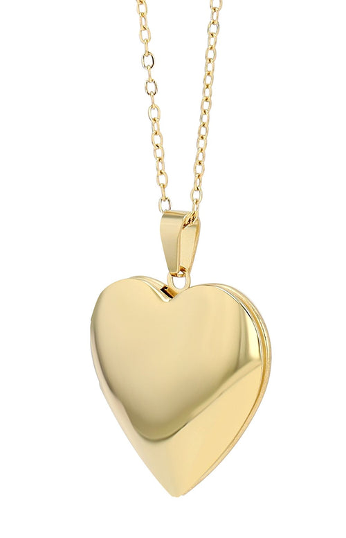 "Citrine" Edelstahl Akzent Halskette mit Herzmedaillon, 43 + 5 cm, goldfarben