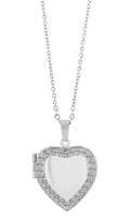 Akzent Medaillonkette Herzform Edelstahl 45+5 cm – Silber