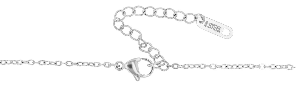 Akzent Medaillonkette Herzform Edelstahl 45+5 cm – Silber