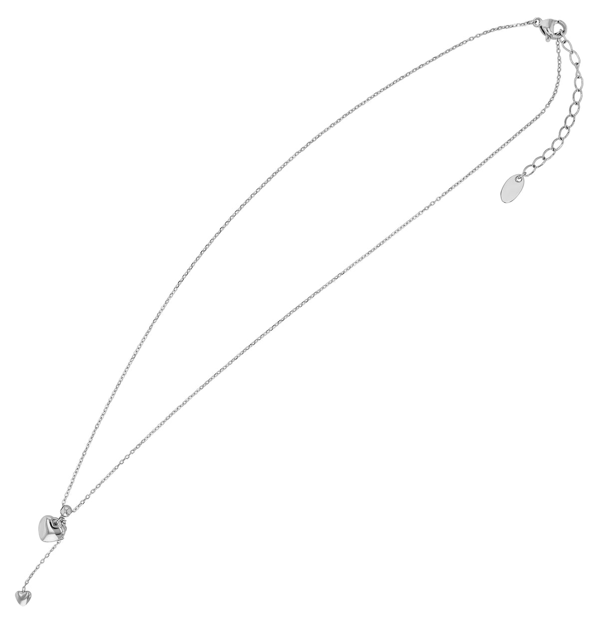 "Lotti" Edelstahlkette mit Herz-Anhänger | silberfarben | 41 + 5 cm | Akzent