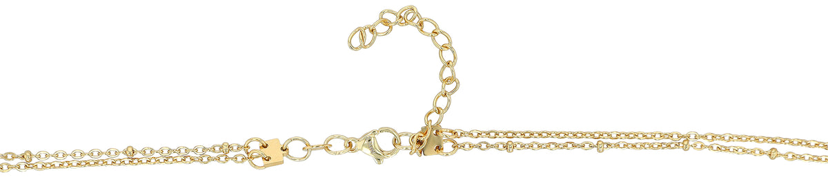 "Eline" Edelstahl Layering Kette mit Plättchen, 40/45 + 5 cm, goldfarben