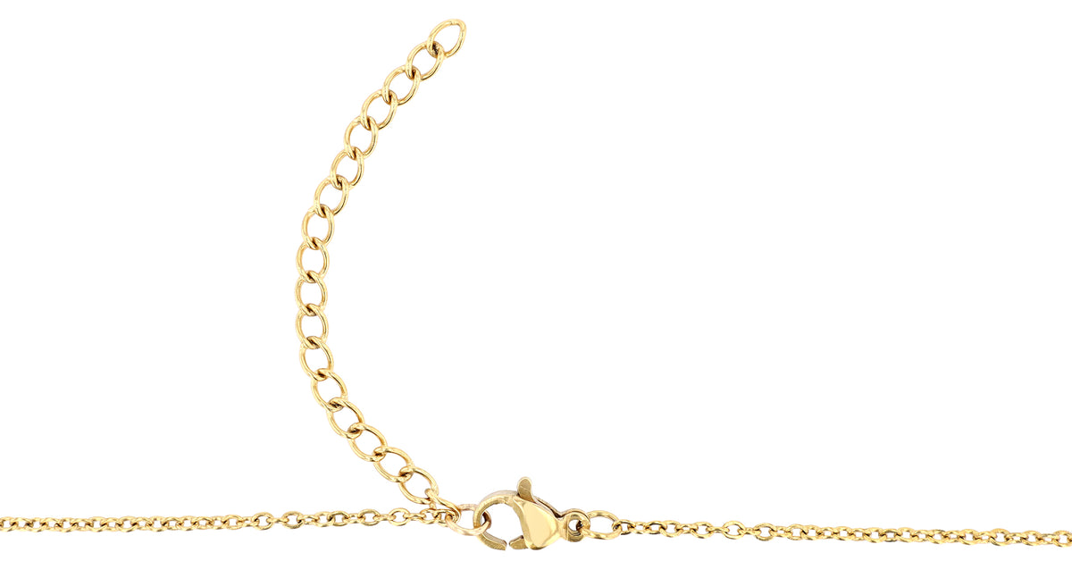 Akzent "Carola" Edelstahlkette Herz & Pfote 43+5 cm – Gold
